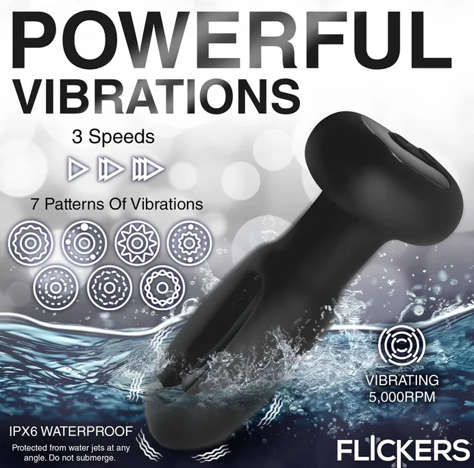 Inmi Flickers Bum Flick - Flicking & Vibrating Butt Plug With Remote - Black