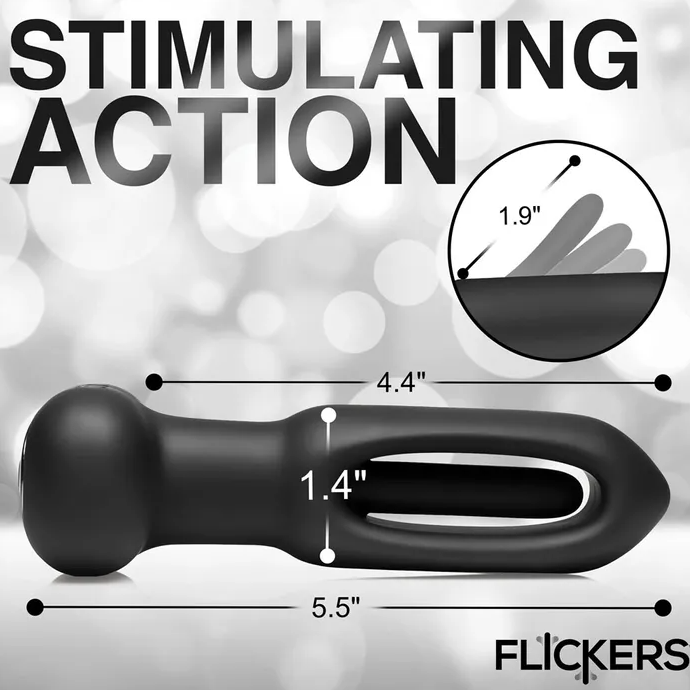 Inmi Flickers Bum Flick - Flicking & Vibrating Butt Plug With Remote - Black