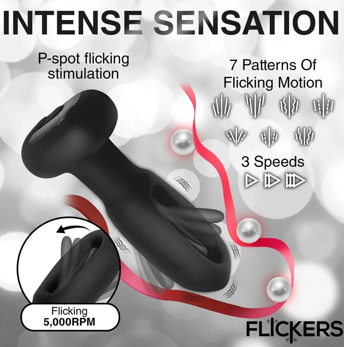 Inmi Flickers Bum Flick - Flicking & Vibrating Butt Plug With Remote - Black