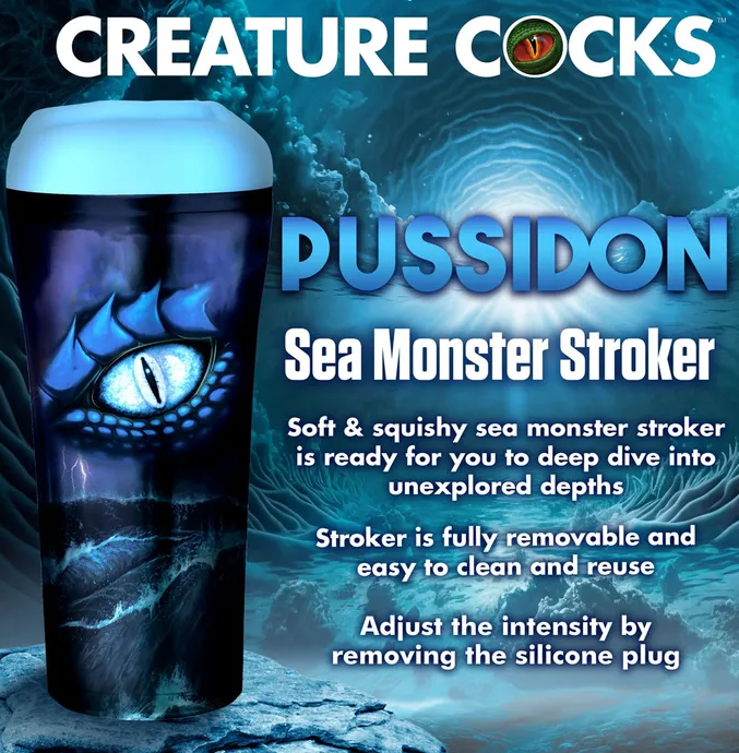 Creature Cocks Pussidon Sea Monster Stroker - Blue