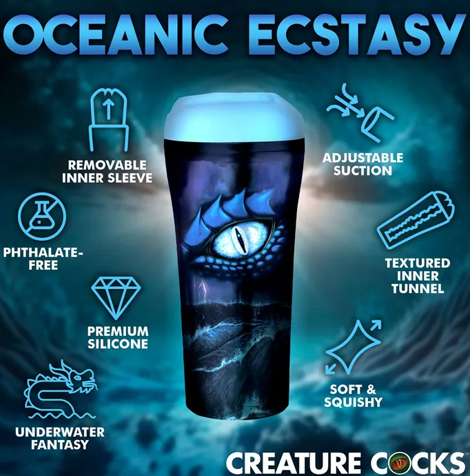 Creature Cocks Pussidon Sea Monster Stroker - Blue