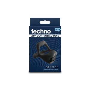 Techno - Strobe - Vibrating Cock Ring With App Control - Black