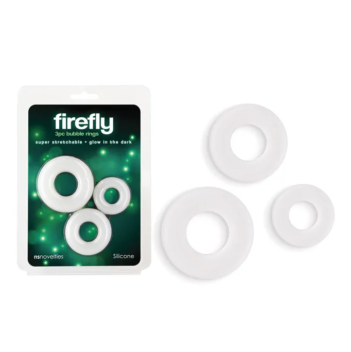 Firefly - Bubble Rings - Glow in Dark Cock Rings - White