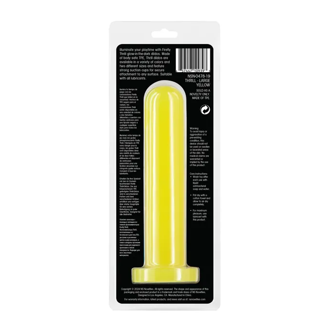 Firefly Thrill - Glow In The Dark 8 Inch Dong - Yellow