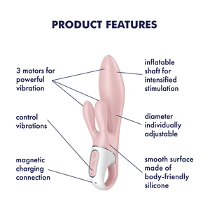 Satisfyer Air Pump Bunny 3 - Inflatable Rabbit Vibrator - Pink