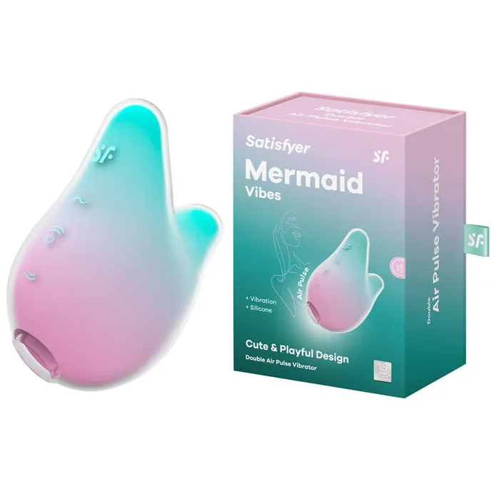 Satisfyer Mermaid Vibes - Double Air Pulse Stimulator - Mint/Pink