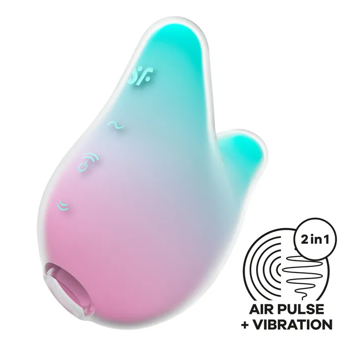 Satisfyer Mermaid Vibes - Double Air Pulse Stimulator - Mint/Pink