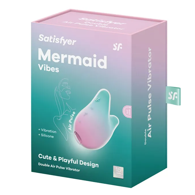 Satisfyer Mermaid Vibes - Double Air Pulse Stimulator - Mint/Pink