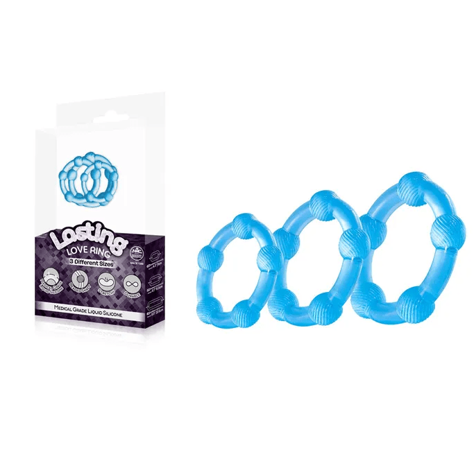 Lasting Love 3 Piece Cock Ring Set - Blue