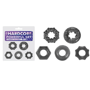Hardcore Powerful Cock Rings Set  - Smoke