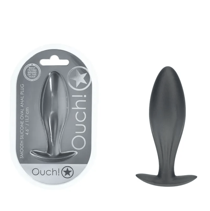 Ouch! Oval Anal Plug - Gun Metal