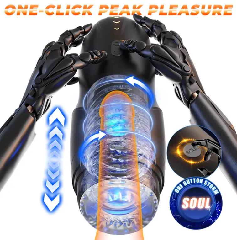 CyberSkin Galaxy Voy - Thrusting & Rotating Auto Masturbator with Heater