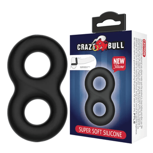 Crazy Bull Double Donut Cock & Ball Ring - Black