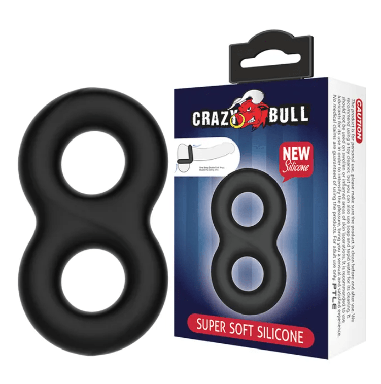 Crazy Bull Double Donut Cock & Ball Ring - Black