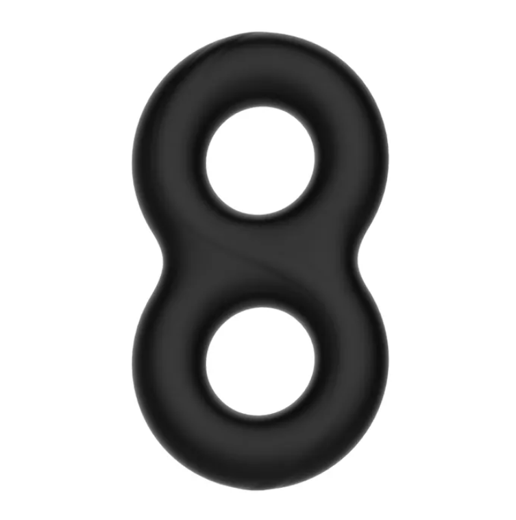 Crazy Bull Double Donut Cock & Ball Ring - Black