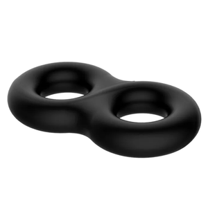 Crazy Bull Double Donut Cock & Ball Ring - Black