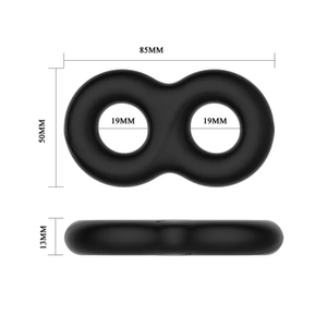 Crazy Bull Double Donut Cock & Ball Ring - Black