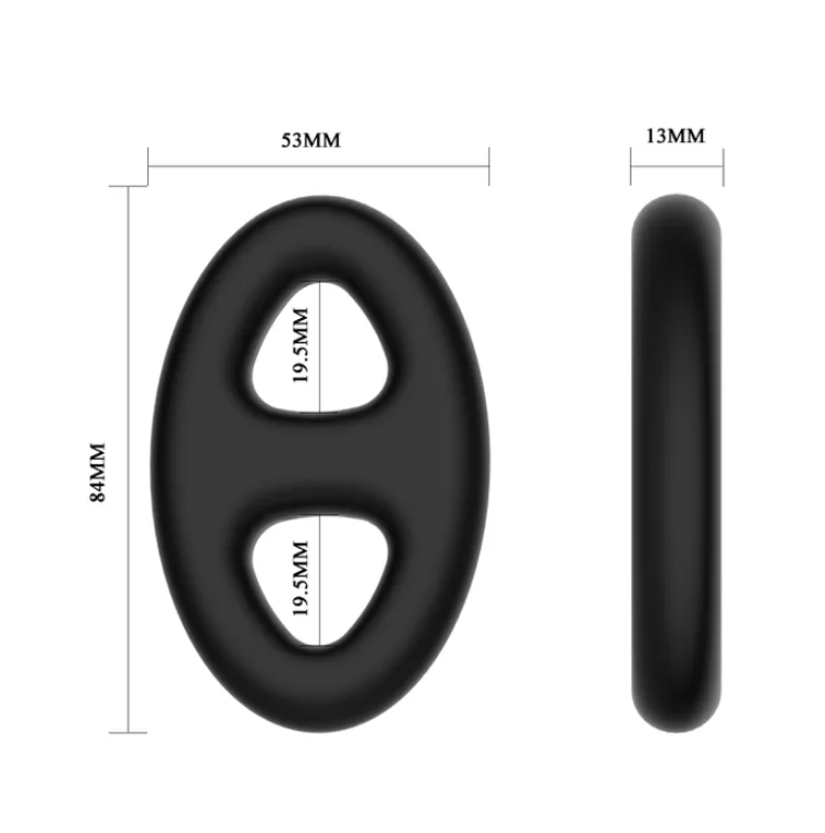 Crazy Bull Oval Cock & Ball Ring - Black
