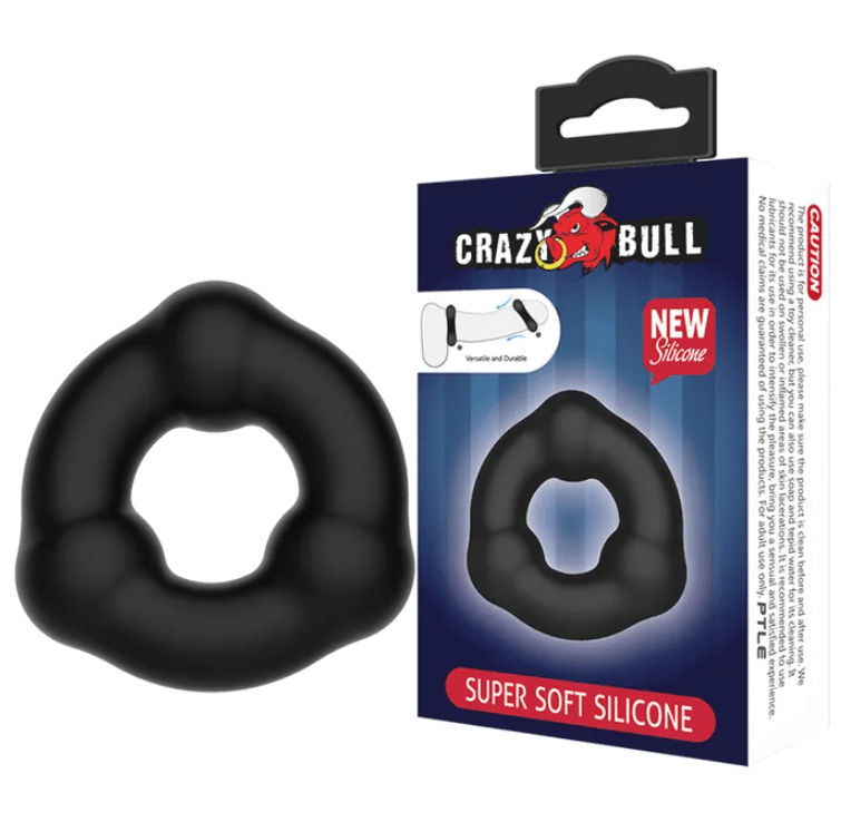 Crazy Bull Beaded Cock Ring - Black