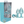 Ouch! Paris Collection - Metal Anal Plug Set with Gem Base - Metallic Blue