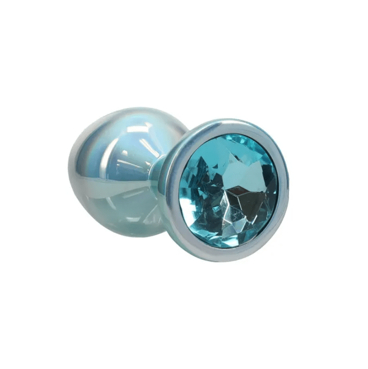 Ouch! Paris Collection - Metal Anal Plug Set with Gem Base - Metallic Blue