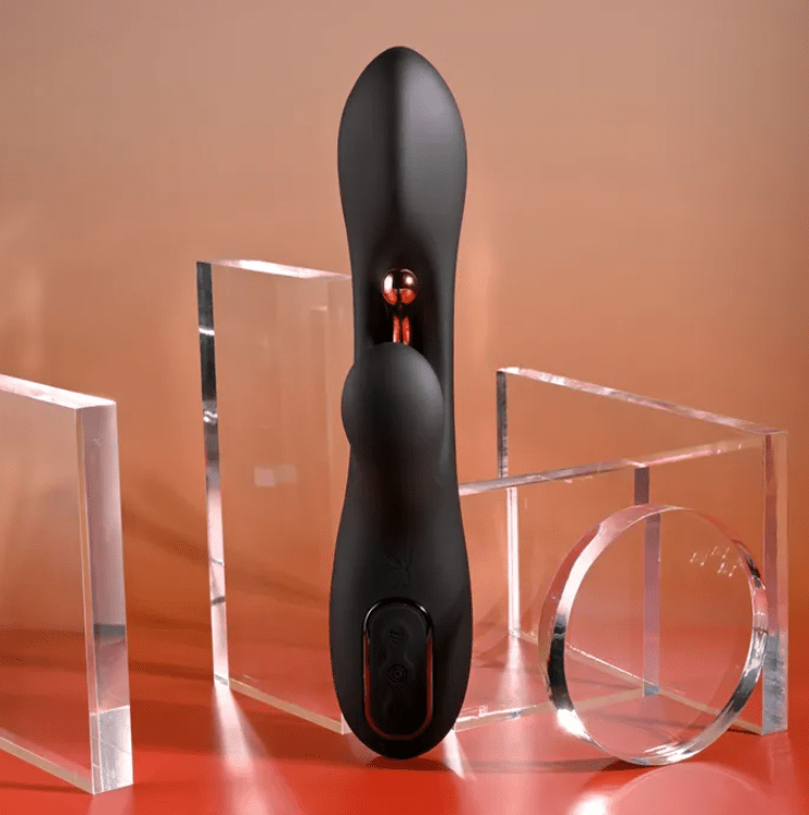 Playboy Pleasure Aureus Rabbit Vibrator with Internal Flicker - Black