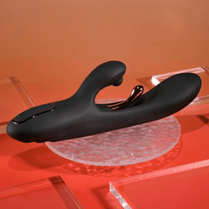 Playboy Pleasure Aureus Rabbit Vibrator with Internal Flicker - Black