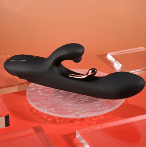 Playboy Pleasure Aureus Rabbit Vibrator with Internal Flicker - Black