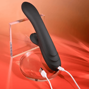 Playboy Pleasure Aureus Rabbit Vibrator with Internal Flicker - Black