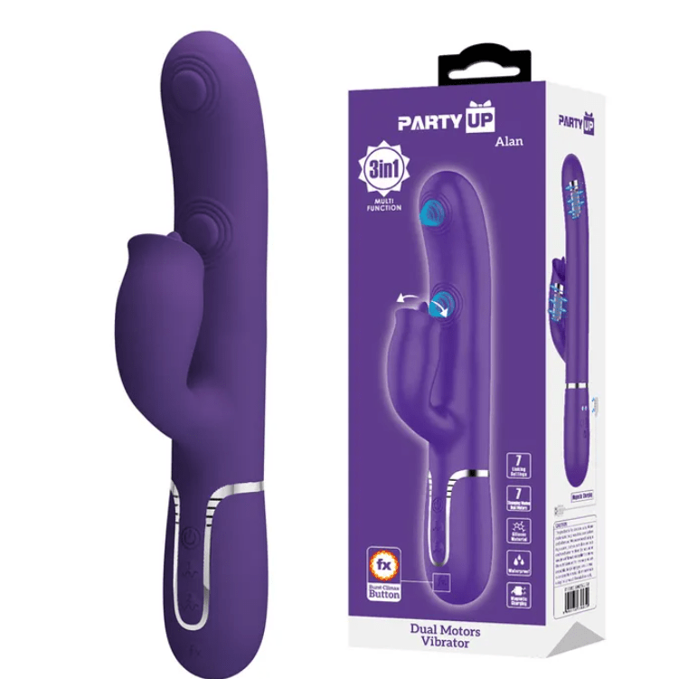 Party Up Alan Dual Motor - Licking & Thumping Rabbit Vibe - Purple