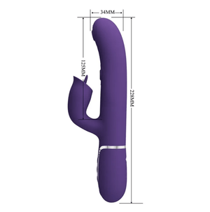 Party Up Alan Dual Motor - Licking & Thumping Rabbit Vibe - Purple