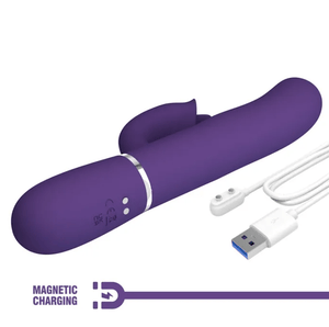Party Up Alan Dual Motor - Licking & Thumping Rabbit Vibe - Purple