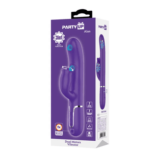 Party Up Alan Dual Motor - Licking & Thumping Rabbit Vibe - Purple