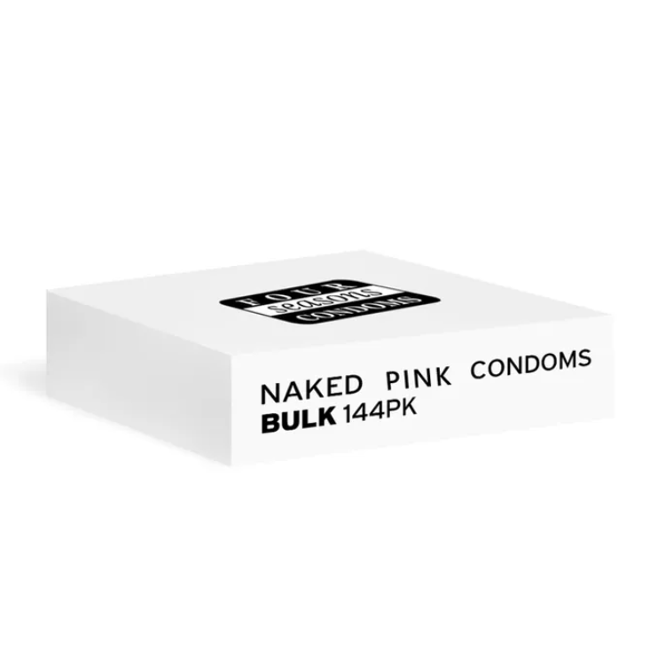 Four Seasons Naked Pink Condoms - Bulk Box of 144