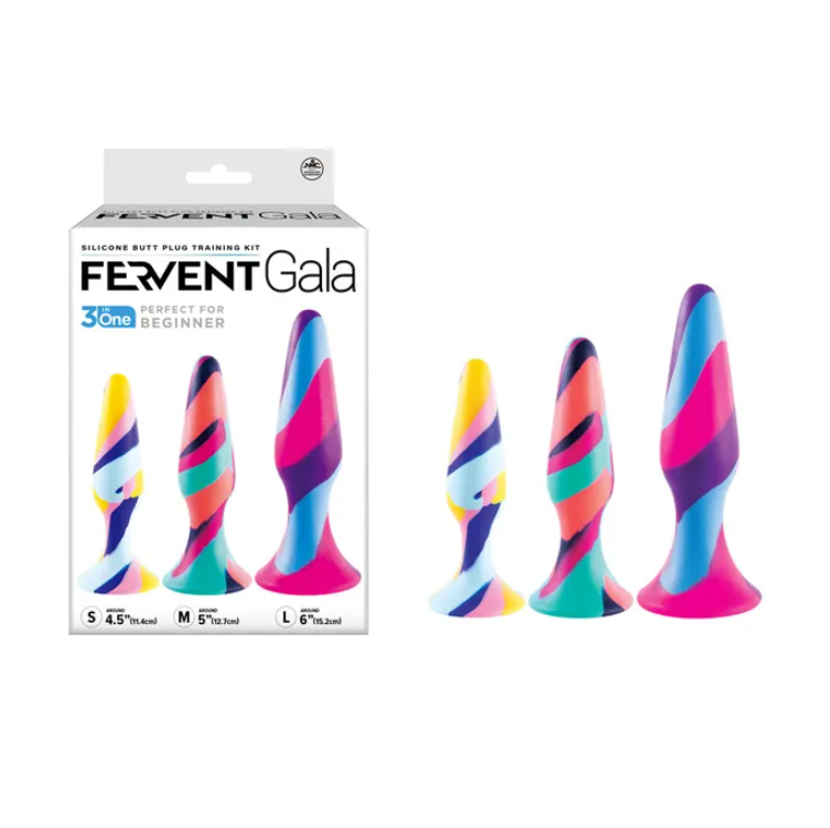 Fervent Gala Anal Training Kit - Multicoloured Butt Plugs -  Set Of 3 Sizes