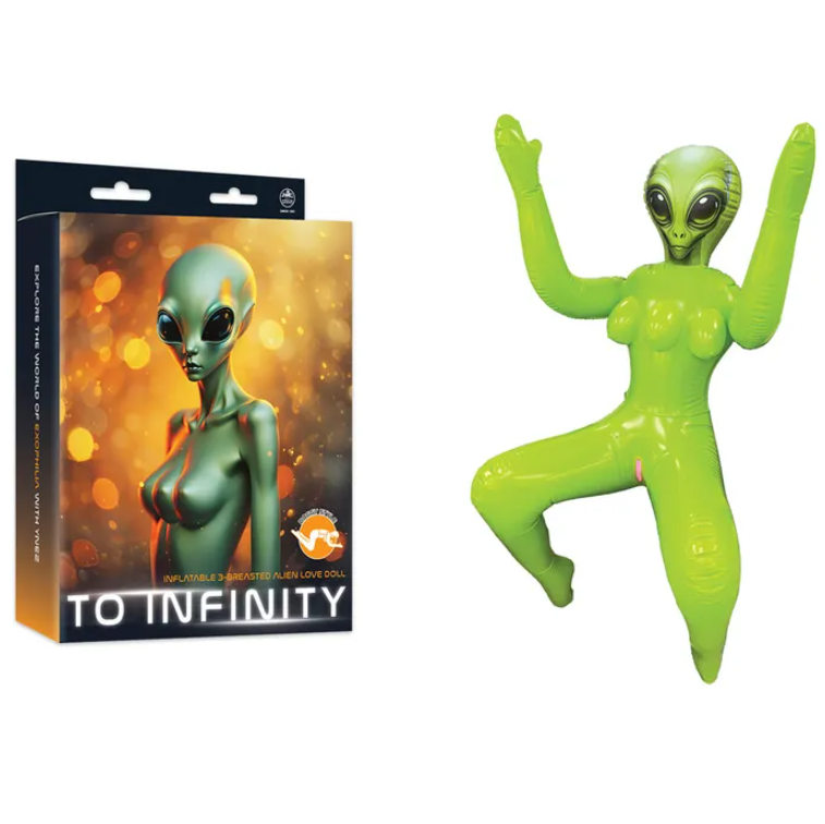 To Infinity - Green Inflatable Squatting Alien Love Doll