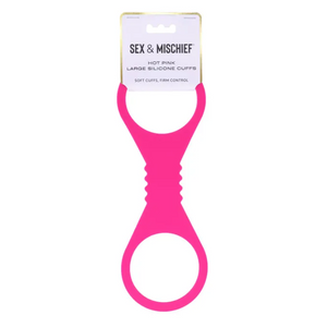 Sex & Mischief Large Hot Pink Silicone Cuffs
