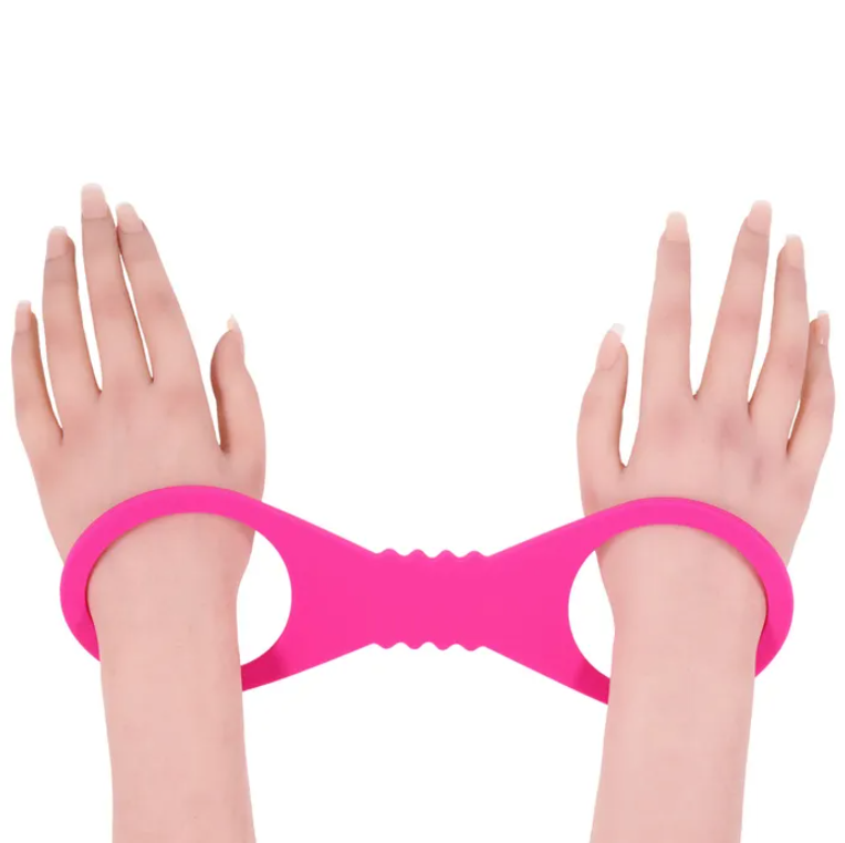 Sex & Mischief Large Hot Pink Silicone Cuffs