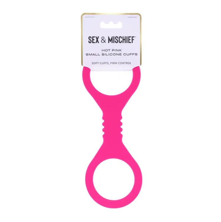 Sex & Mischief Small Hot Pink Silicone Cuffs