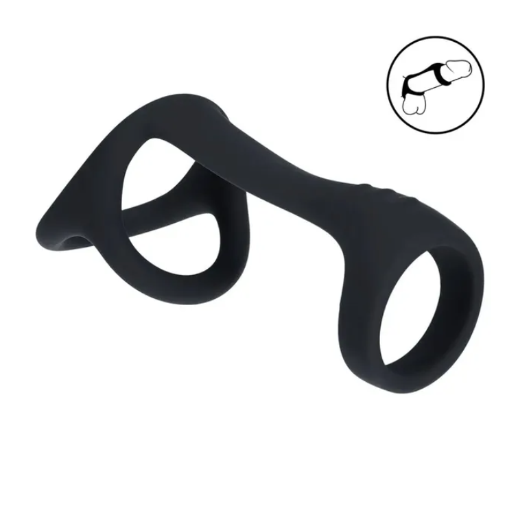 LEVELZ Tri O Silicone Shaft Cock & Ball Ring - Black