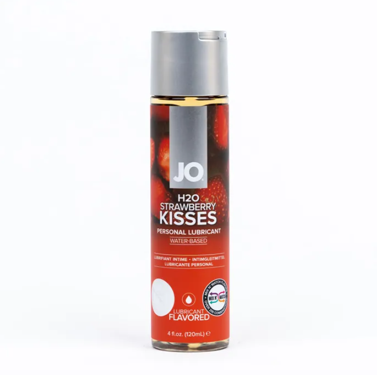 JO H2O Strawberry Kisses Lube - Strawberry Flavoured Water Based Lubricant 120mls