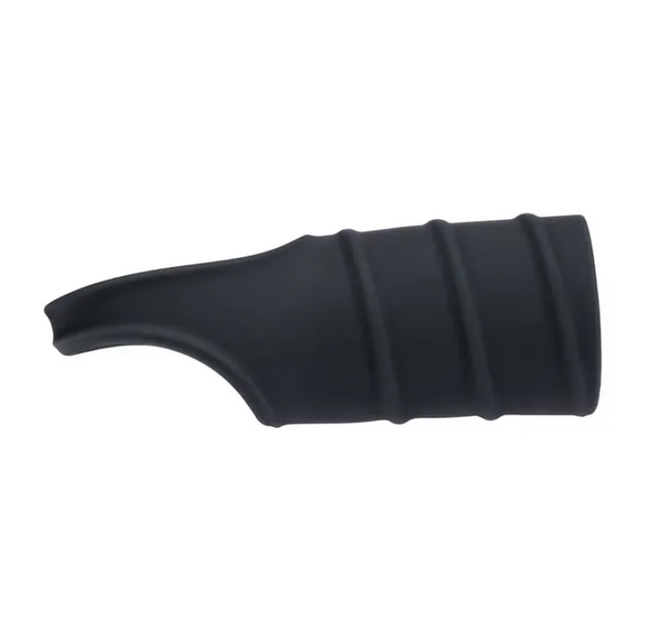 LEVELZ Silicone Cock Ring with Ribbed Sleeve - Black
