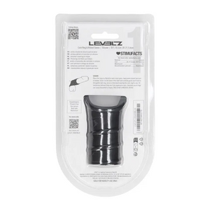 LEVELZ Silicone Cock Ring with Ribbed Sleeve - Black