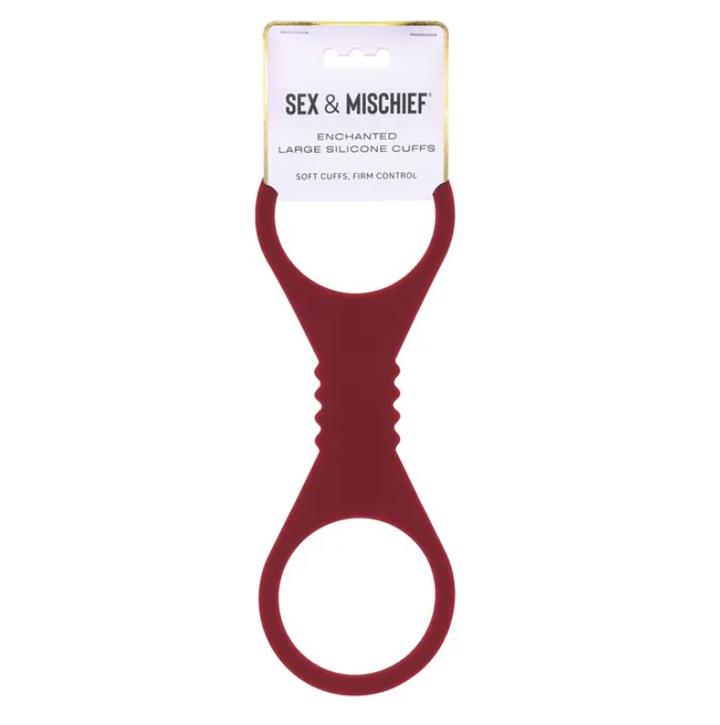 Sex & Mischief Enchanted Large Burguny Silicone Cuffs