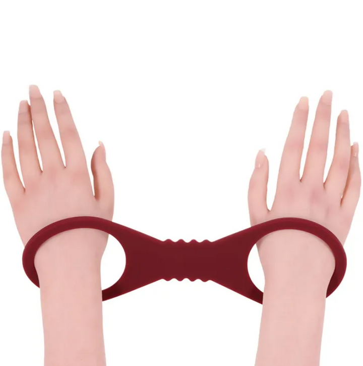 Sex & Mischief Enchanted Large Burguny Silicone Cuffs