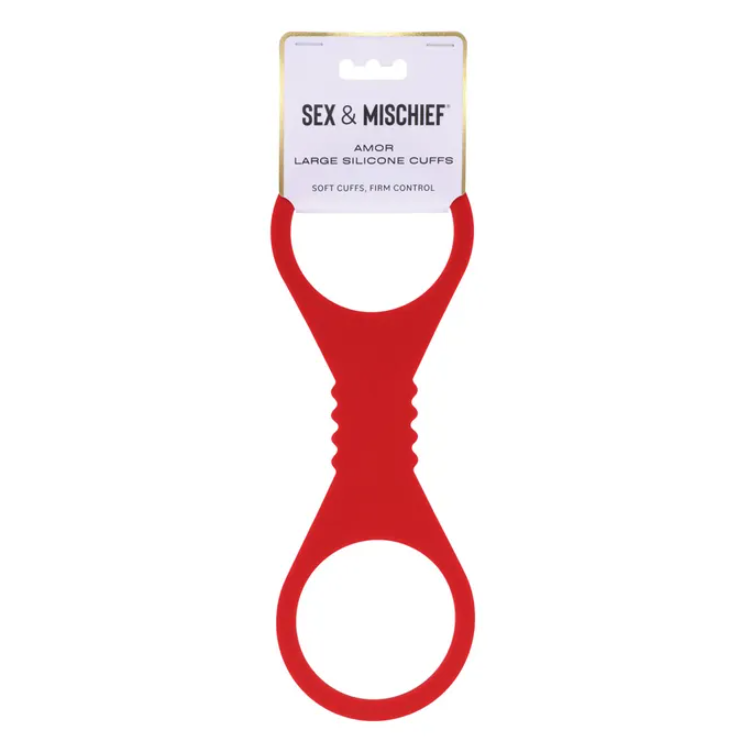 Sex & Mischief Large Red Silicone Cuffs
