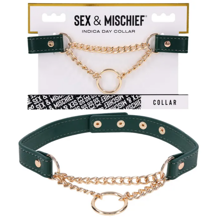 Sex & Mischief Indica Day Collar - Green/Gold