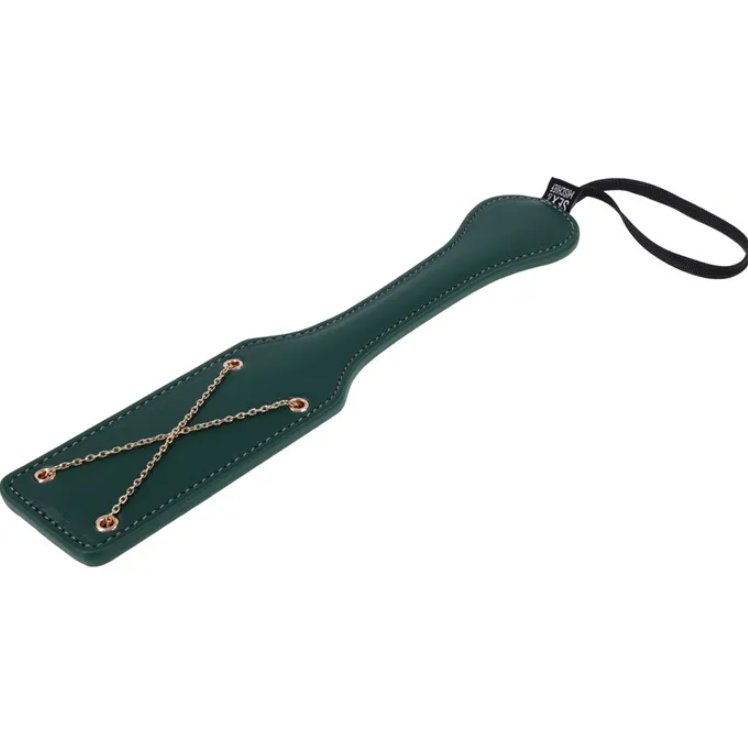 Sex & Mischief Indica Chain Impressions Paddle - Green/Gold
