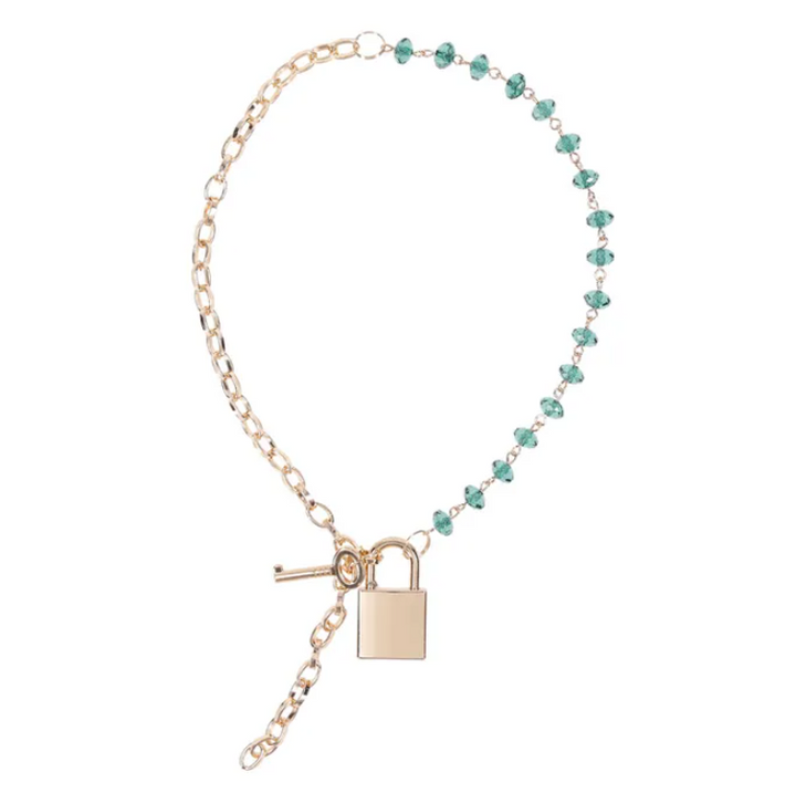 Sex & Mischief Indica Crystal Day Collar - Gold/Emerald