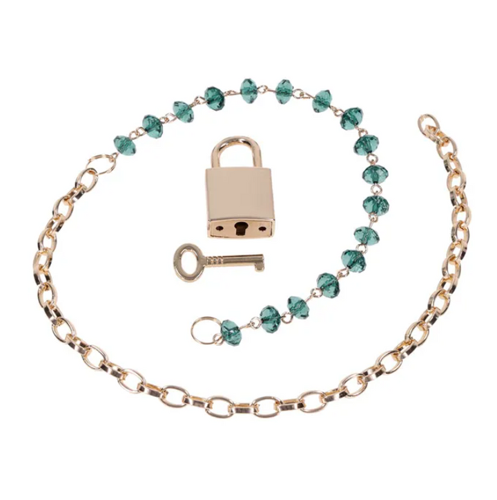 Sex & Mischief Indica Crystal Day Collar - Gold/Emerald